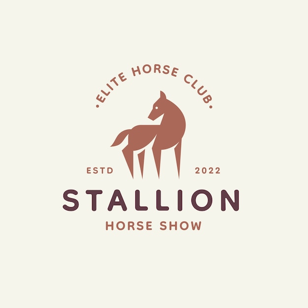 Platte ontwerp paard logo ontwerp