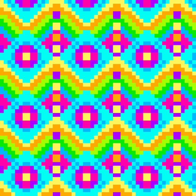 Platte ontwerp pixel patroon illustratie