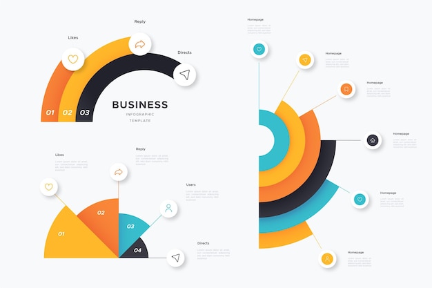 Platte ontwerp radiale infographic