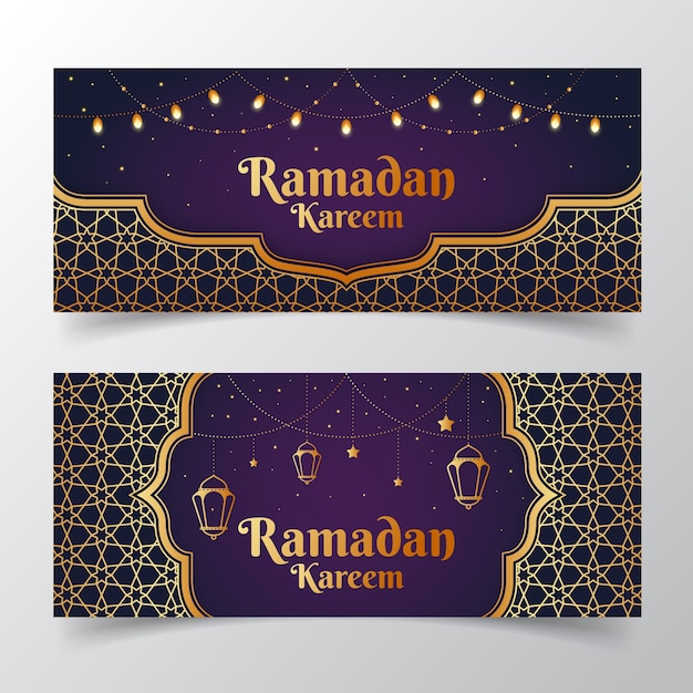 Platte ontwerp ramadan banner sjabloonontwerp