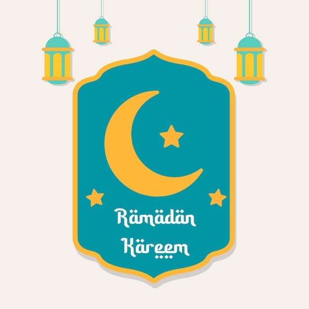 Platte ontwerp ramadan kareem illustratie