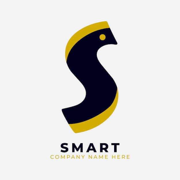Platte ontwerp s logo sjabloon, blauw en geel S bedrijfslogo ontwerp