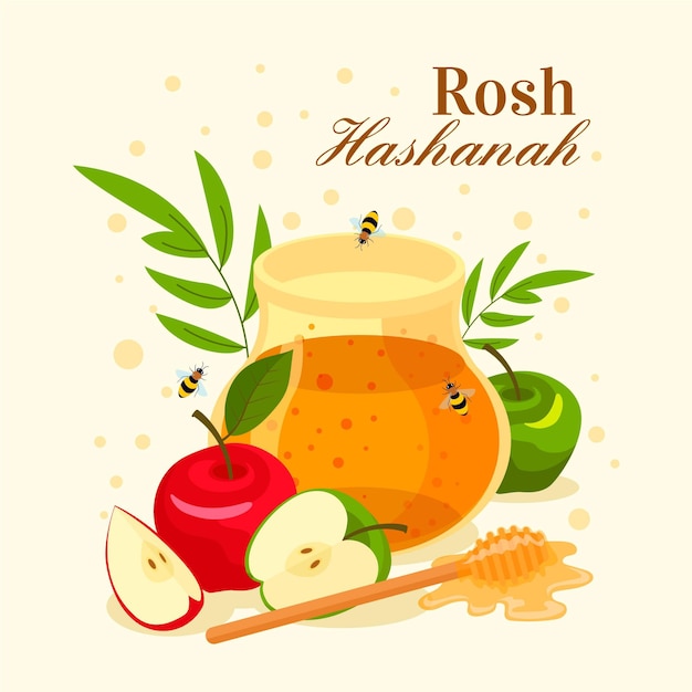 Vector platte ontwerp shana tova