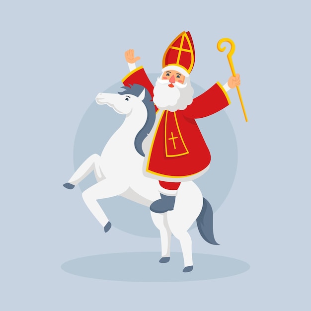 Platte ontwerp sinterklaas dag concept