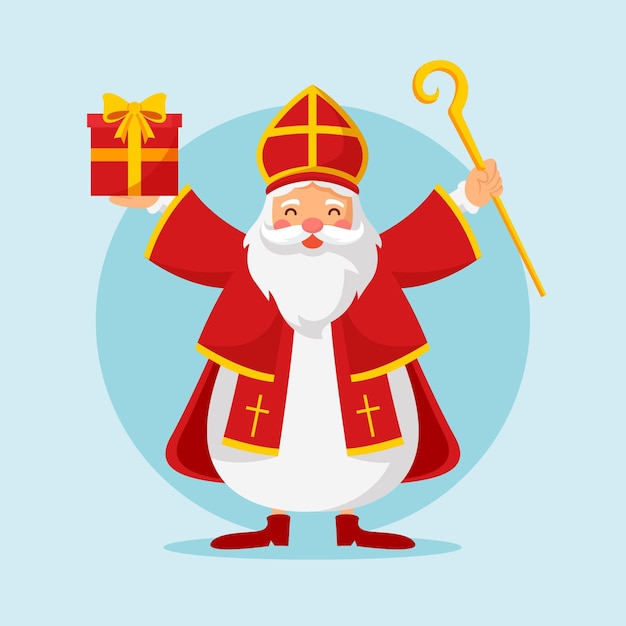 Platte ontwerp sinterklaas dag concept