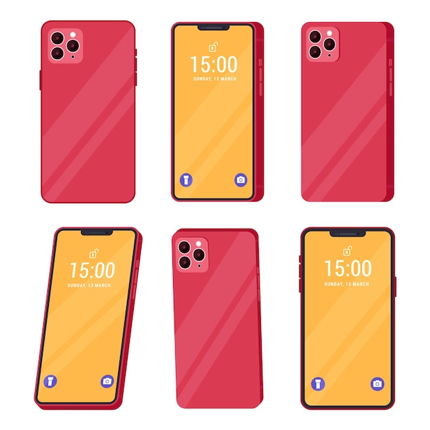 Vector platte ontwerp smartphone-collectie