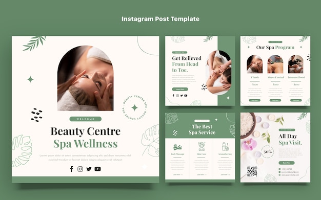Platte ontwerp spa instagram post