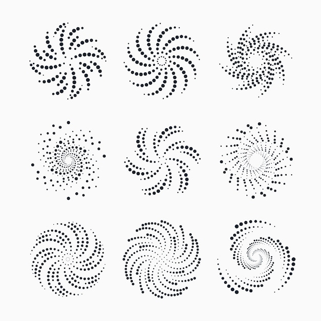Platte ontwerp spiraal cirkel set
