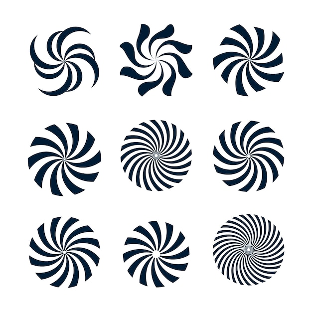Platte ontwerp spiraal cirkel set