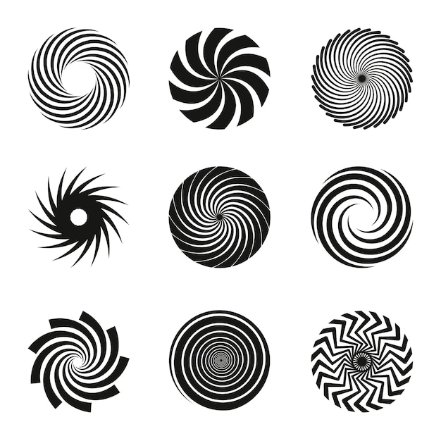 Platte ontwerp spiraal cirkel set