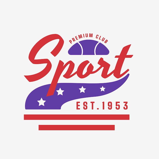 Platte ontwerp sportclub logo sjabloon
