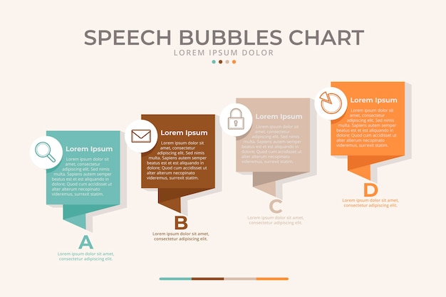 Platte ontwerp spraak bubbels infographic