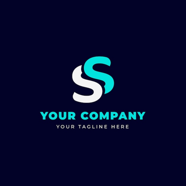 Platte ontwerp ss-logo sjabloon