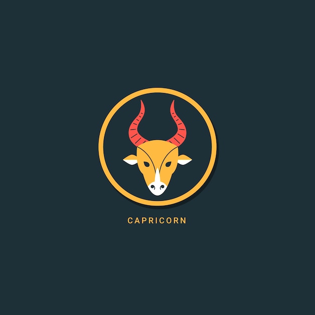 Vector platte ontwerp steenbok-logo