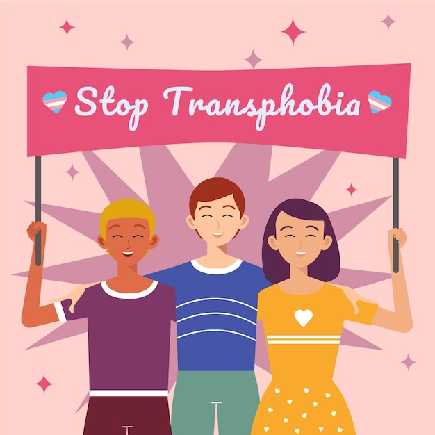 Platte ontwerp stop transfobie queer mensen