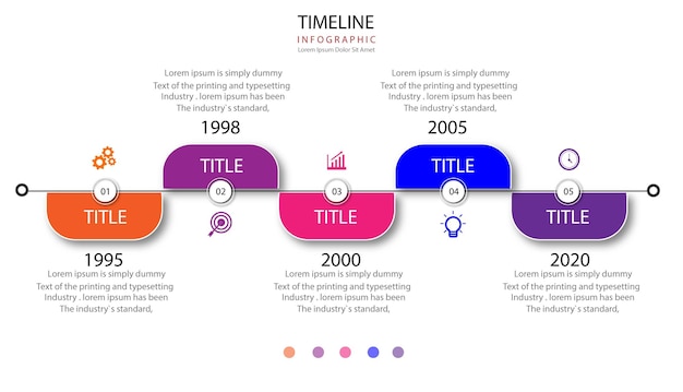 Platte ontwerp tijdlijn infographic