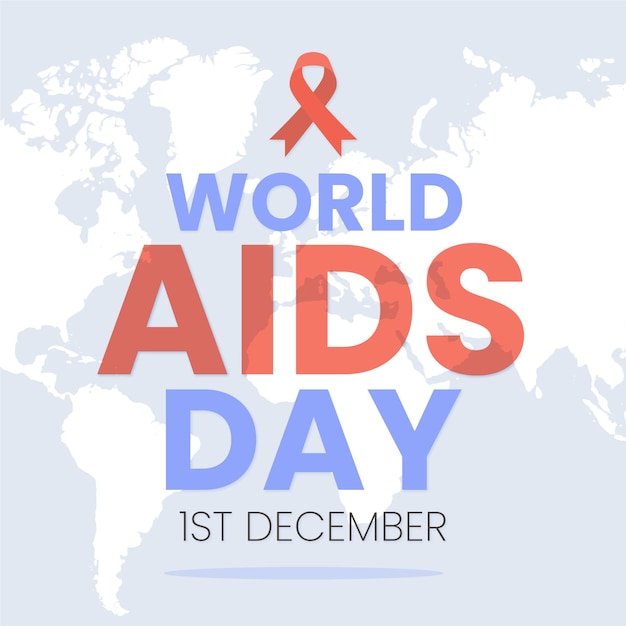 Platte ontwerp wereld aids dag