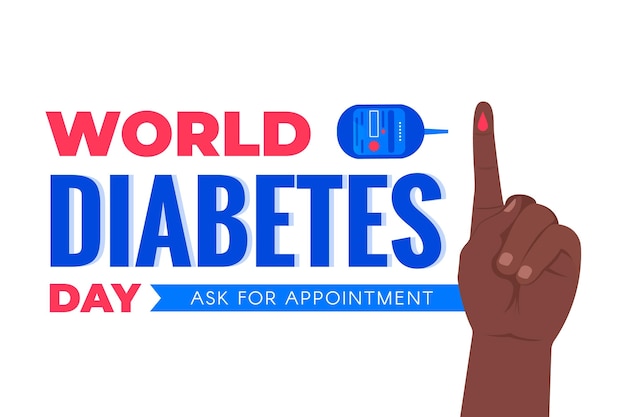 Platte ontwerp wereld diabetes dag