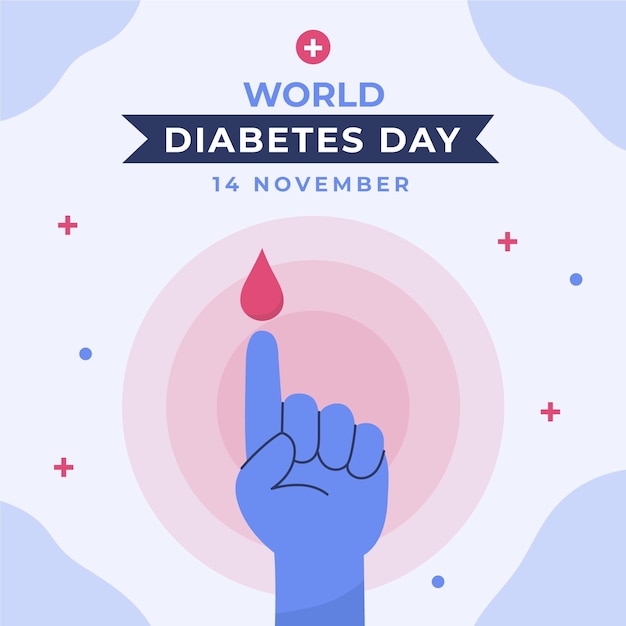 Platte ontwerp Werelddag voor diabetes