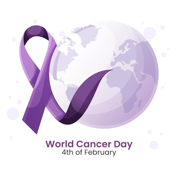 Platte ontwerp Werelddag voor kanker