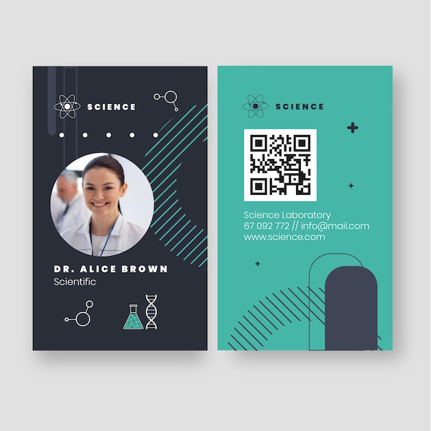 Platte ontwerp wetenschap id-kaart