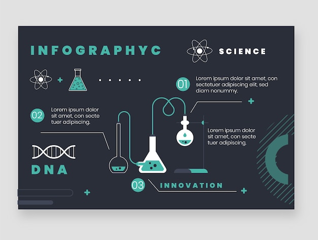 Platte ontwerp wetenschap infographic sjabloon