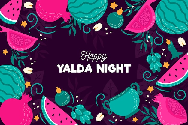 Platte ontwerp yalda achtergrond