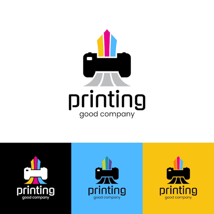 Vector platte ontwerpdrukkerij ontwerpsjabloon