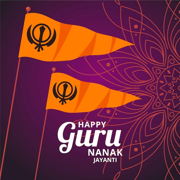 Platte ontwerpgoeroe Nanak Jayanti