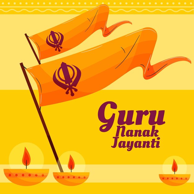 Platte ontwerpgoeroe Nanak Jayanti