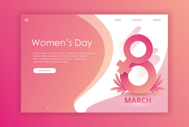 Platte ontwerpvrouwen internationale dag voor website