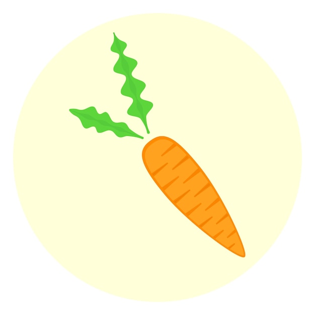 Vector platte oranje verse wortel vector icon