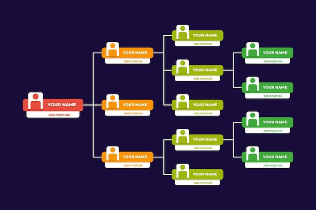 Platte organigram lay-out infographic