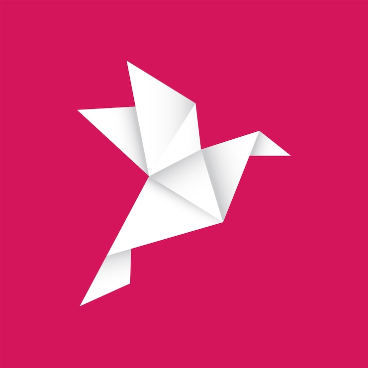 Vector platte origami papier vogel vector