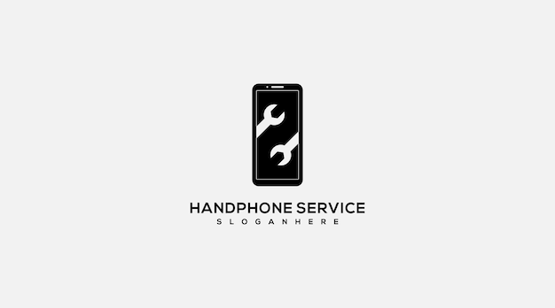 Platte pictogram telefoon reparatie Logo ontwerp