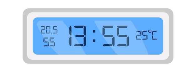 Vector platte pictogram thermostaatweergave elektrisch scherm met temperatuur