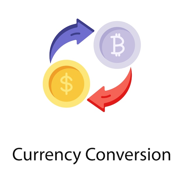 Platte pictogram voor valutaconversie downloaden