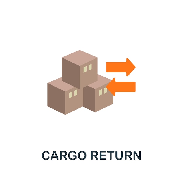 Platte pictogram vrachtretour Eenvoudig teken uit logistieke collectie Creative Cargo Return-pictogramillustratie voor webdesign-infographics en meer