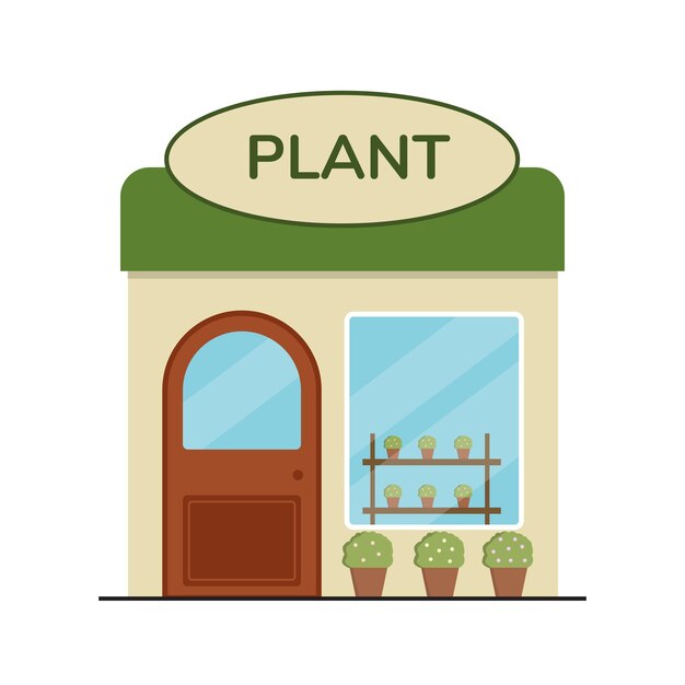 Platte plantenwinkel illustratie