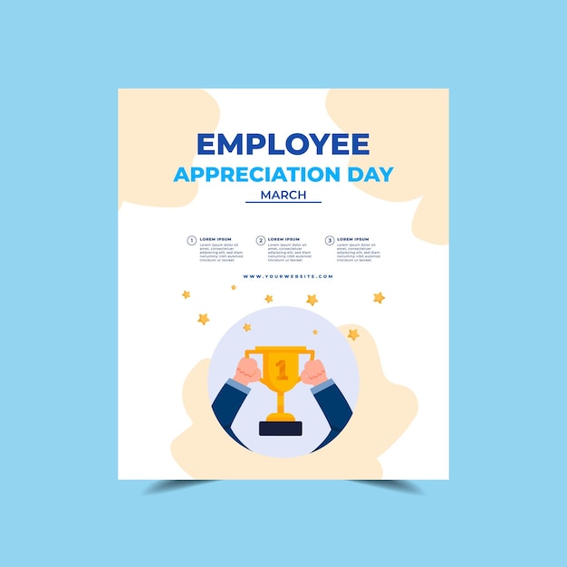 Vector platte posters voor de dag van de waardering van de werknemer