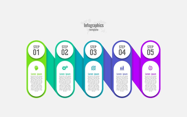 Platte proces infographic bedrijfssjabloon