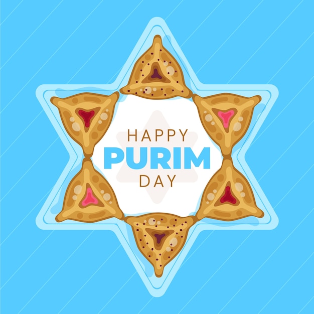 Vector platte purim illustratie