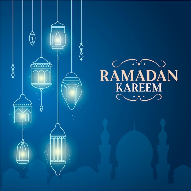 Platte ramadan achtergrond concept