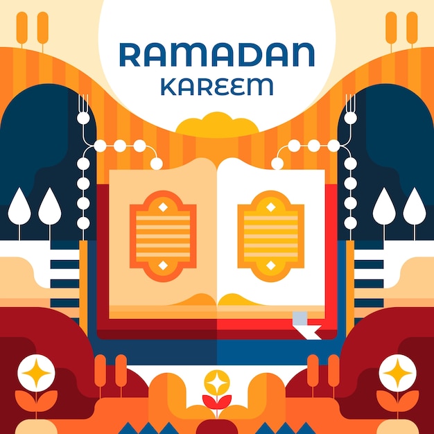 Vector platte ramadan illustratie