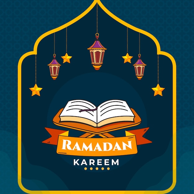 Vector platte ramadan illustratie