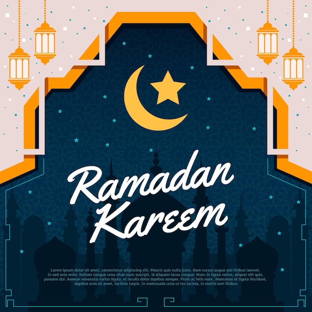 Platte ramadan kareem illustratie