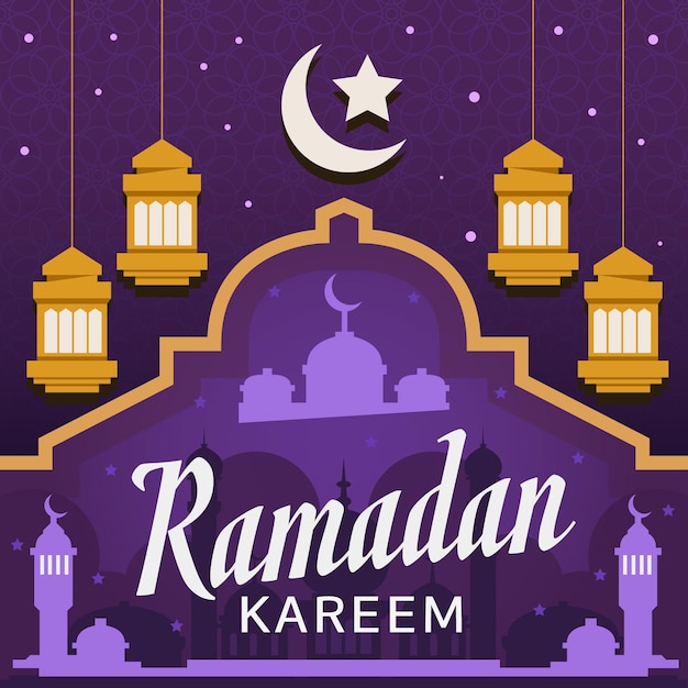 Platte ramadan kareem illustratie