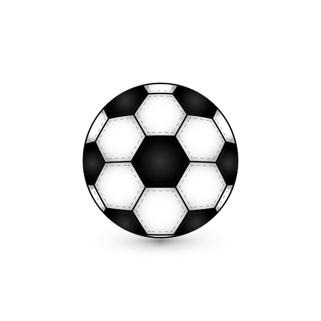 Platte realistische klassieke voetbal voetbal bal wit zwart beeld op schrijf achtergrond Voetbal wedstrijd wedstrijd doel moment