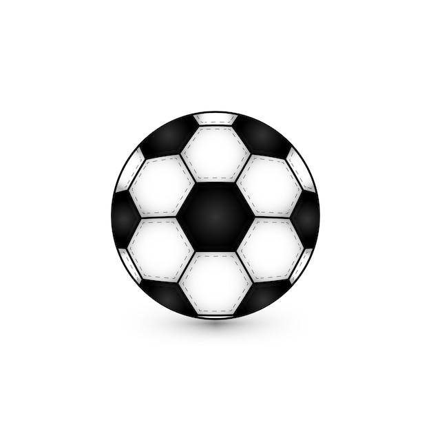 Platte realistische klassieke voetbal voetbal bal wit zwart beeld op schrijf achtergrond Voetbal wedstrijd wedstrijd doel moment