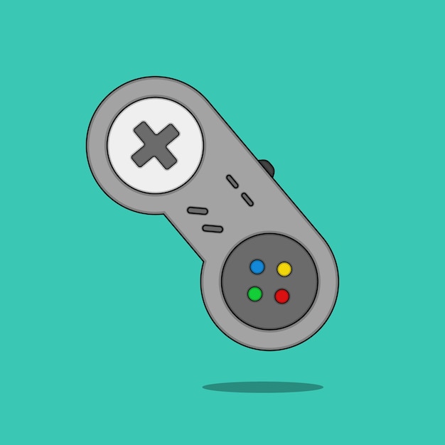 Platte Retro Controller illustraties Vector Icon Gaming Console